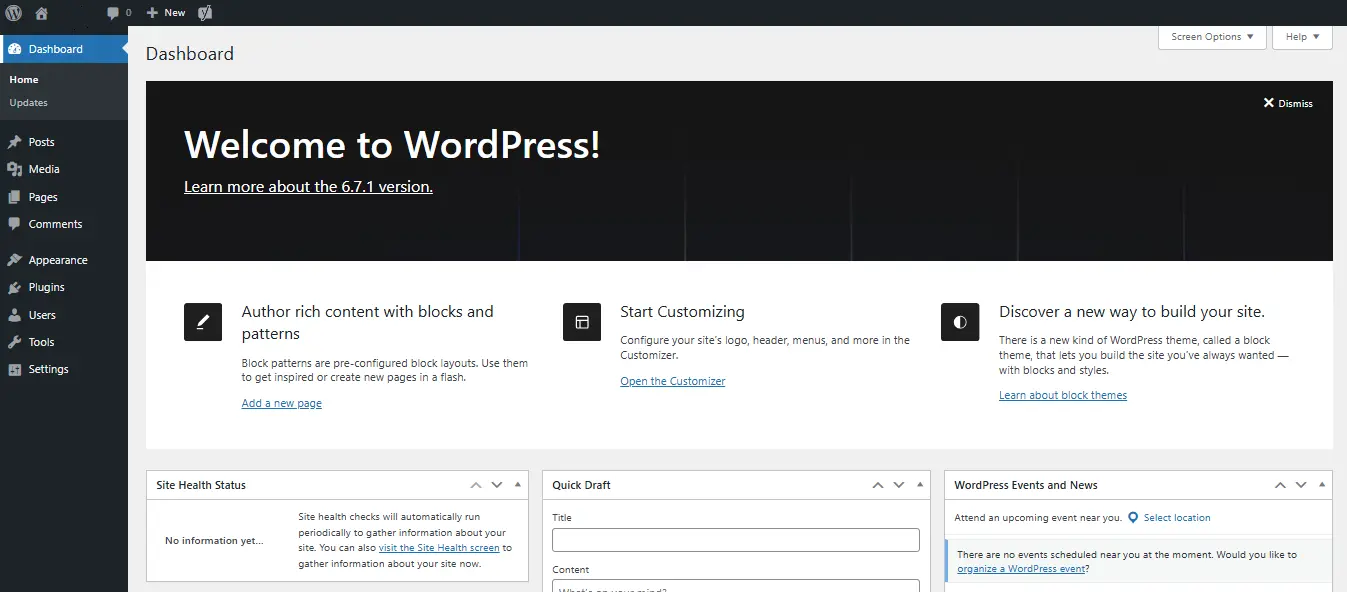 WordPress Dashboard