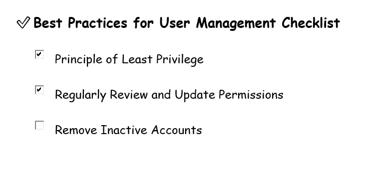Best Practices Checklist
