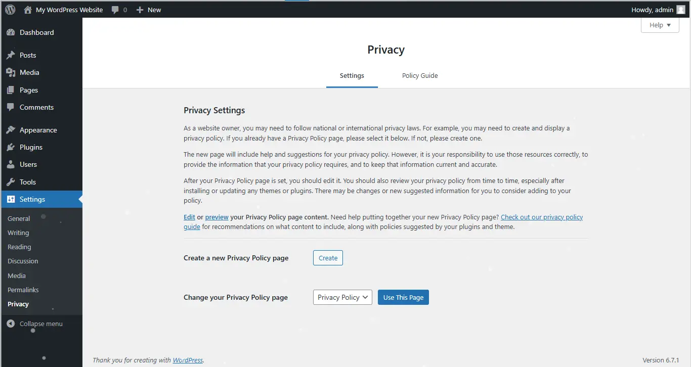 Privacy Settings