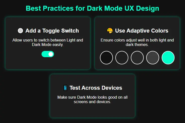 Best Practices for Dark Mode UX Design