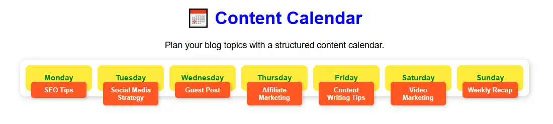 Content Calendar