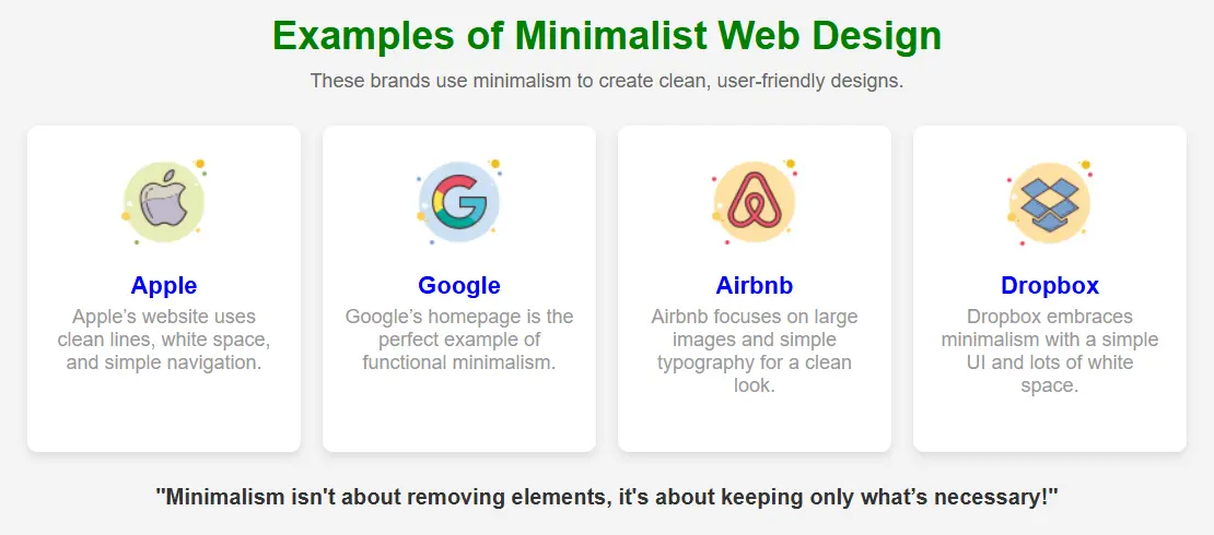 Examples of Minimalist Web Design