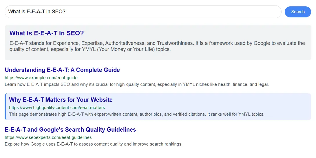 Featured Snippet Representation
