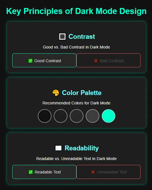 Key Principles of Dark Mode Design