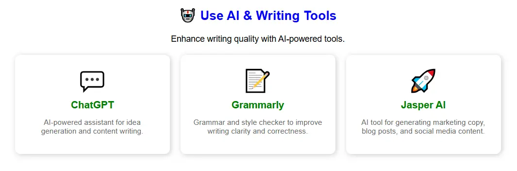 Use AI & Writing Tools