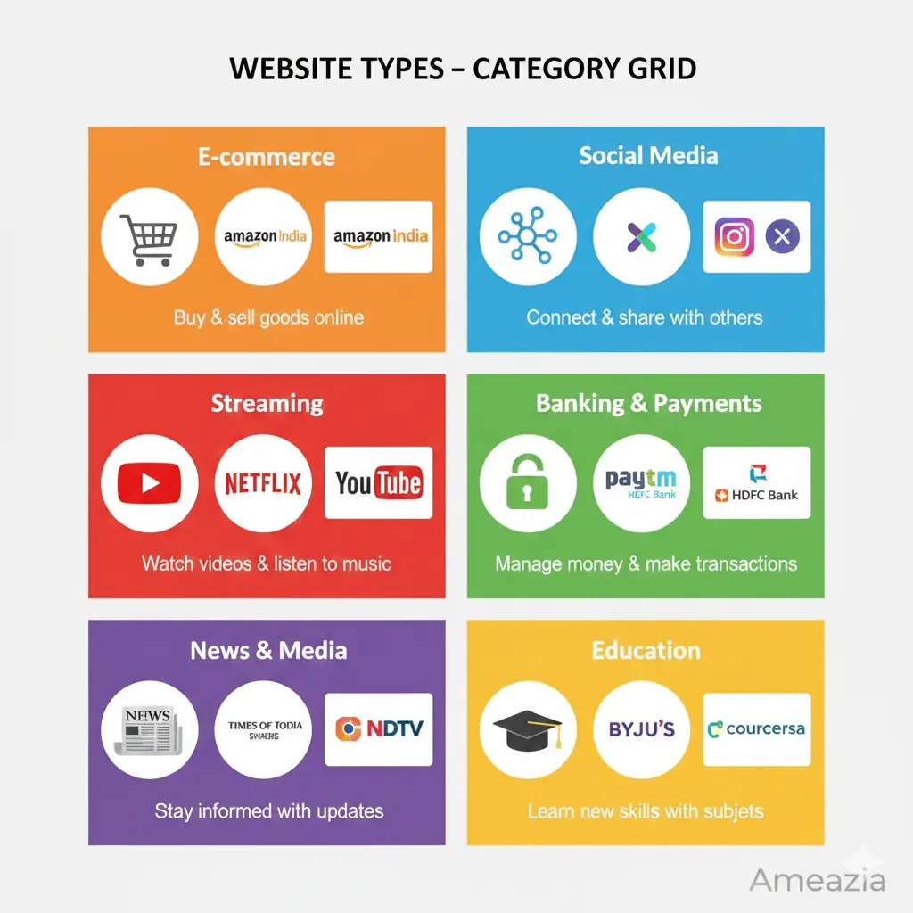 Website types category grid